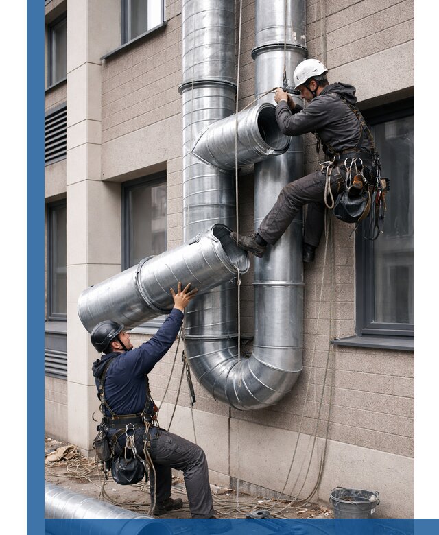 Монтаж фасадных воздуховодов в Ломоносове с герметизацией и крепежом