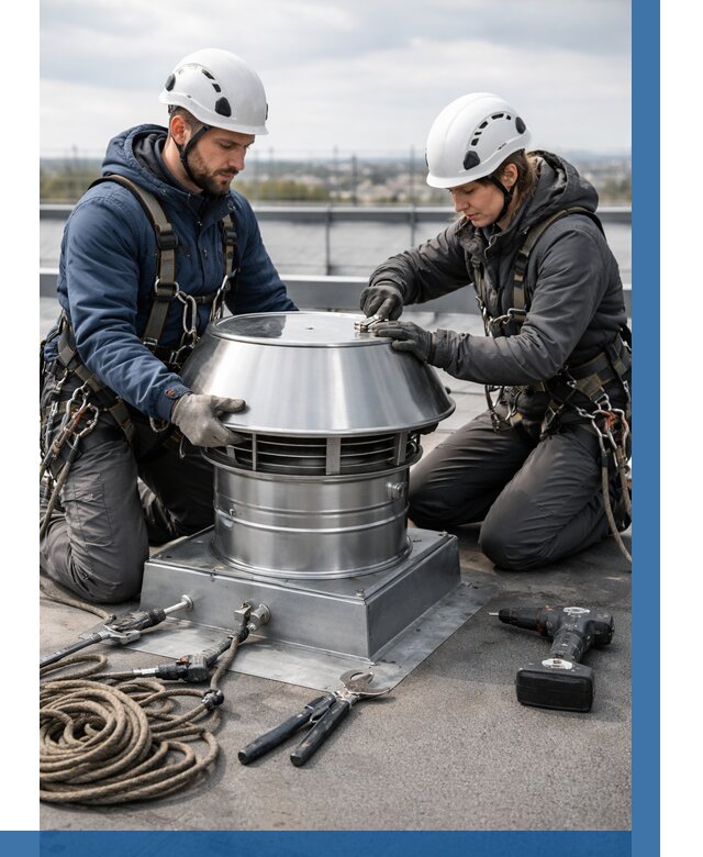 Установка дефлекторов на кровле в Ломоносове от 4610 р. | ВЫСОТНИК-Лмн