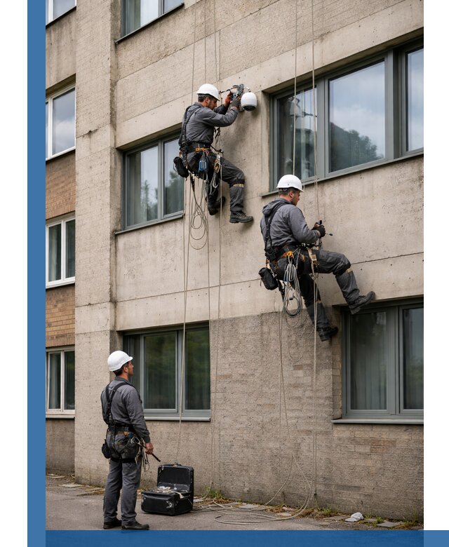 Монтаж фасадных камер видеонаблюдения в Ломоносове под ключ