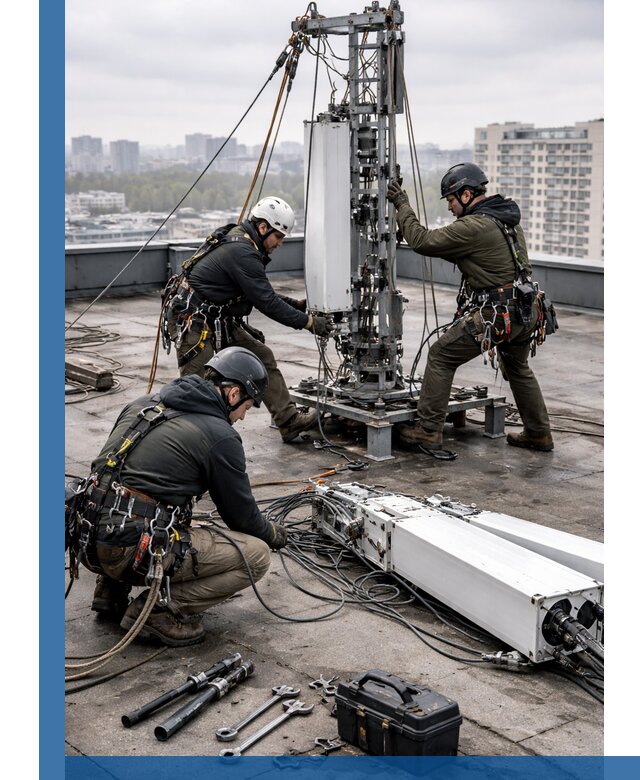 Демонтаж антенн на крыше зданий в Ломоносове с гарантией