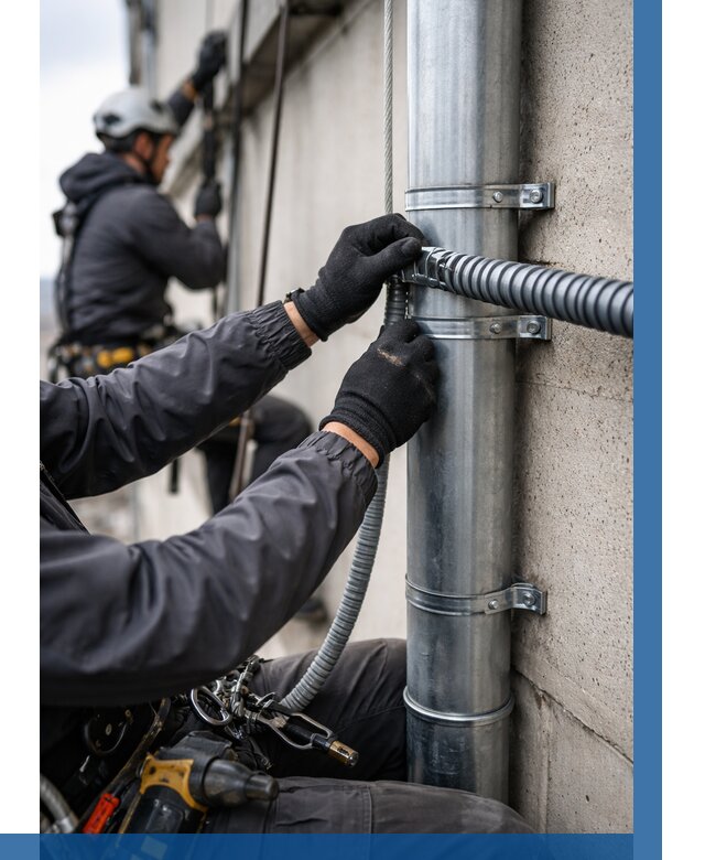 Монтаж гофры для кабеля в Ломоносове от 307 р. | ВЫСОТНИК-Лмн