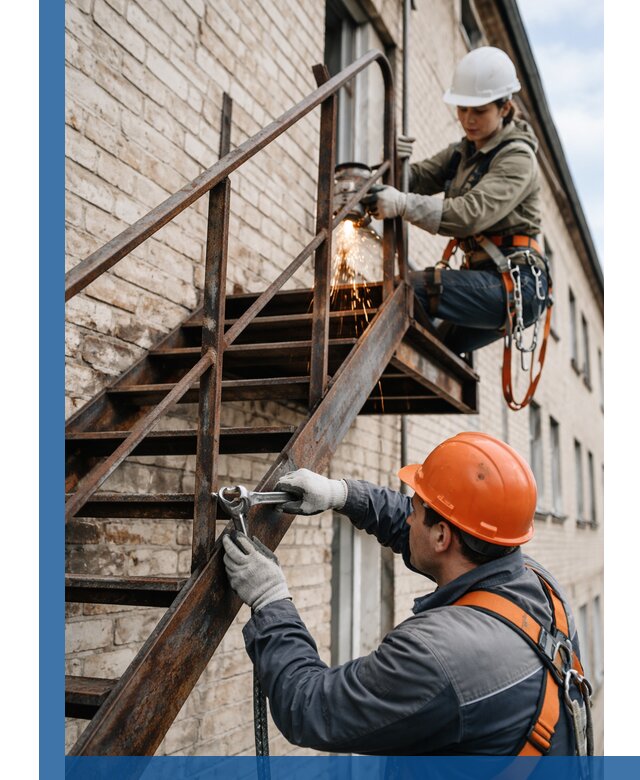 Ремонт и восстановление пожарных лестниц с выездом в Ломоносове