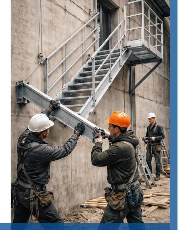 Монтаж металлических лестниц в Ломоносове от 15368 р. | ВЫСОТНИК-Лмн