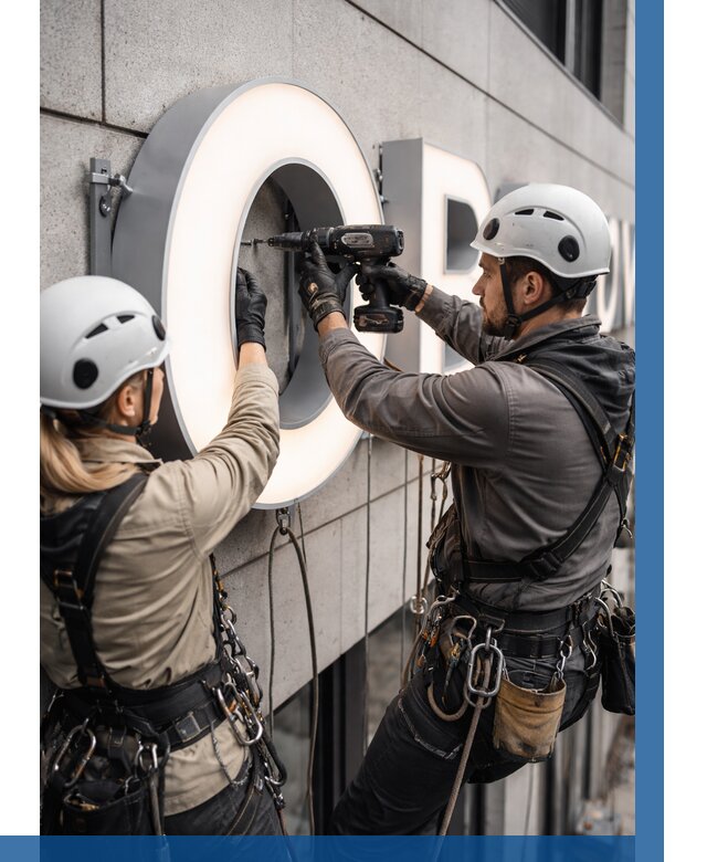 Монтаж световых букв в Ломоносове от 3074 р. под ключ ВЫСОТНИК-Лмн