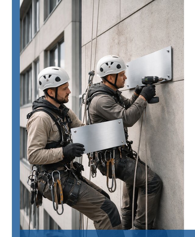 Монтаж табличек и указателей в Ломоносове для зданий и сооружений