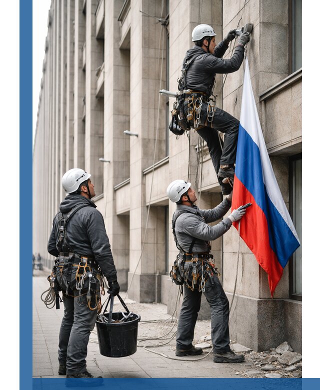 Профессиональная установка флагов на фасаде в Ломоносове