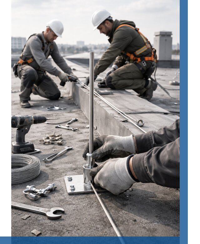 Монтаж молниезащиты на кровле в Ломоносове цена от 25613 р. | ВЫСОТНИК-Лмн