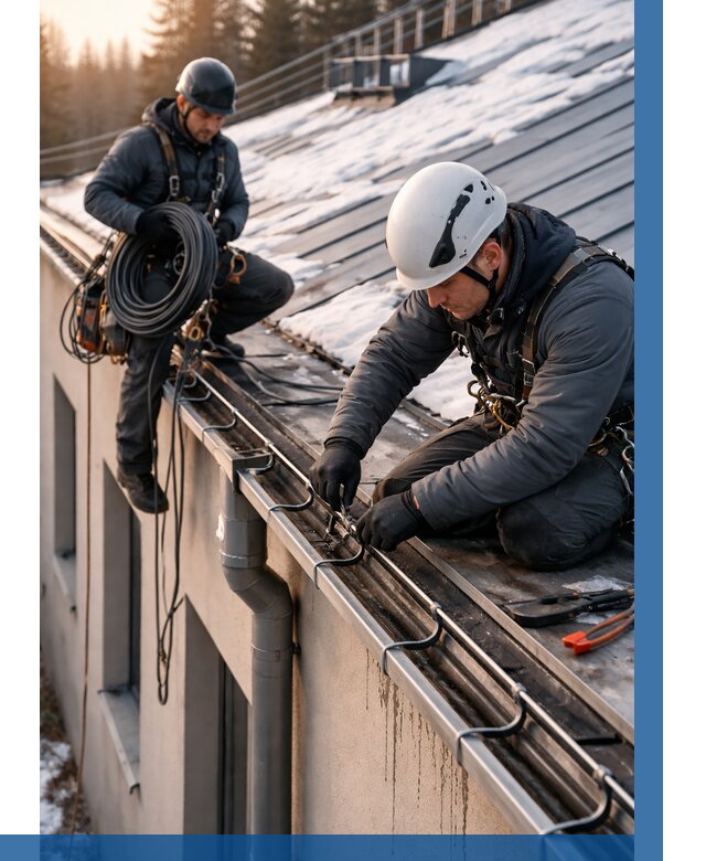 Монтаж греющего кабеля на кровле в Ломоносове от 461 р. | ВЫСОТНИК-Лмн