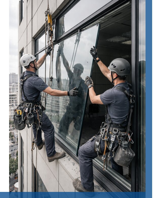 Замена стеклопакетов на высоте в Ломоносове от 5635 р. | ВЫСОТНИК-Лмн