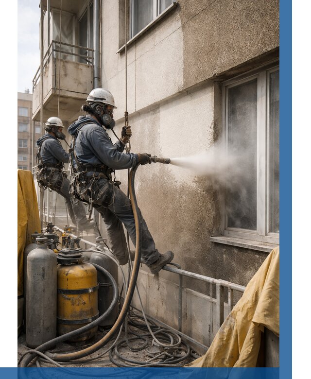 Пескоструйная очистка фасада в Ломоносове от 666 р. | ВЫСОТНИК-Лмн