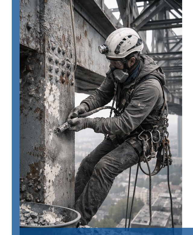 Удаление старой краски с металлических конструкций в Ломоносове