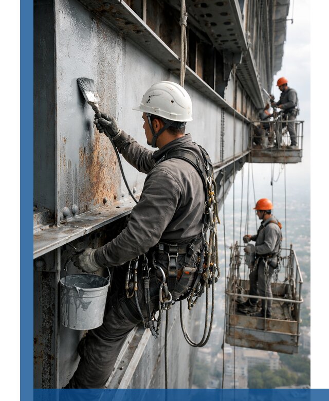 Покраска металлоконструкций на высоте в Ломоносове профессионально