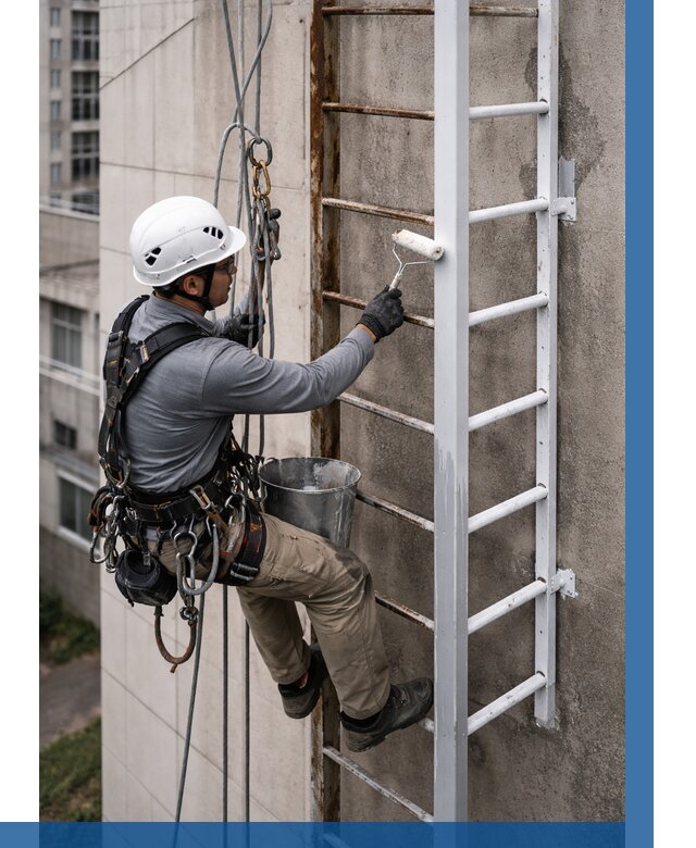 Покраска пожарных лестниц в Ломоносове от 4610 р. | ВЫСОТНИК-Лмн