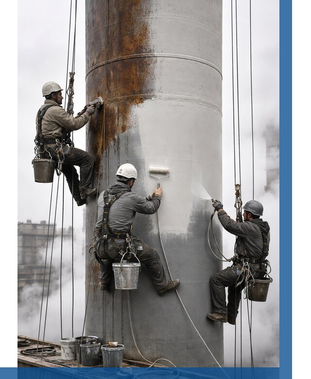 Покраска дымовых труб в Ломоносове от 8708 р. | ВЫСОТНИК-Лмн