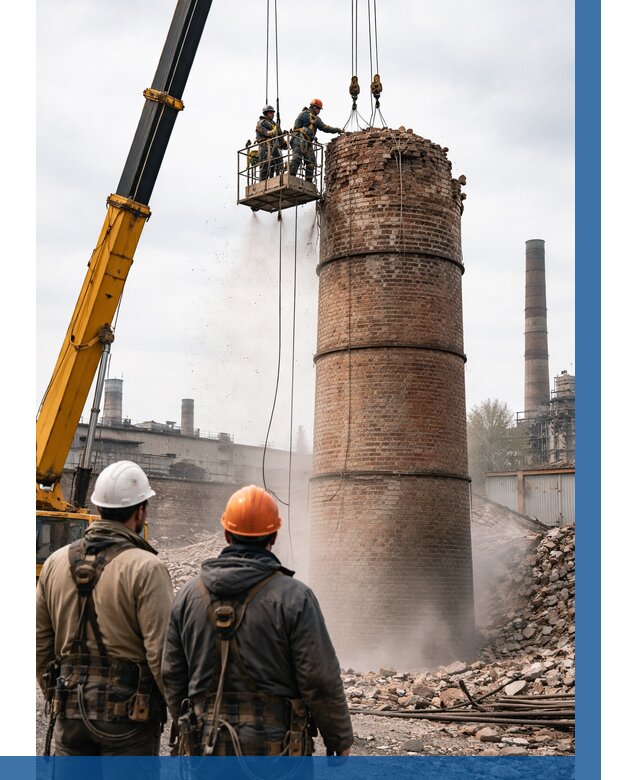 Демонтаж дымовой трубы в Ломоносове от 92205 р. | ВЫСОТНИК-Лмн, смета