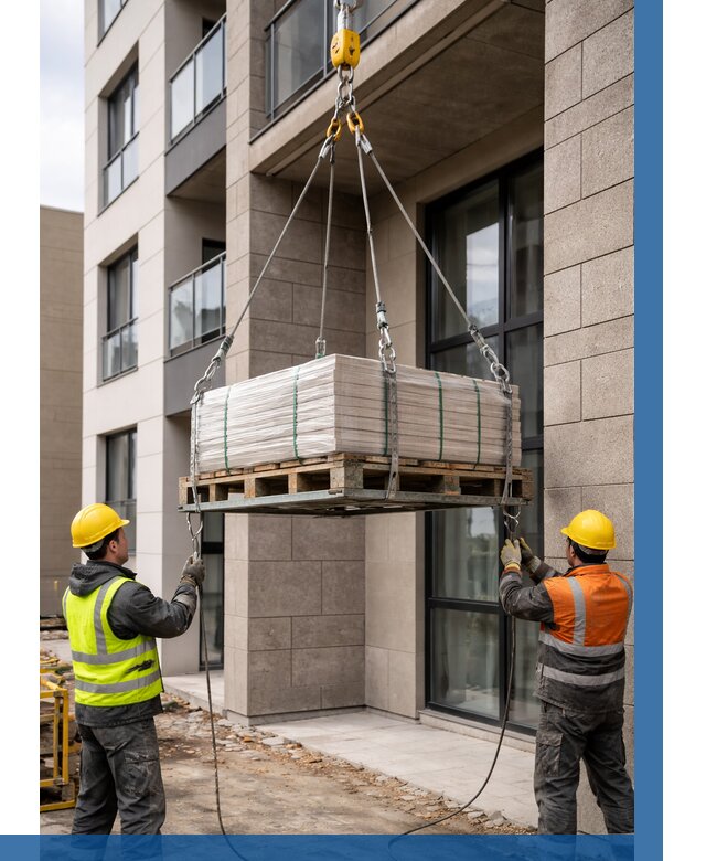 Подъем керамогранита на этаж в Ломоносове от 3586 р. | ВЫСОТНИК-Лмн