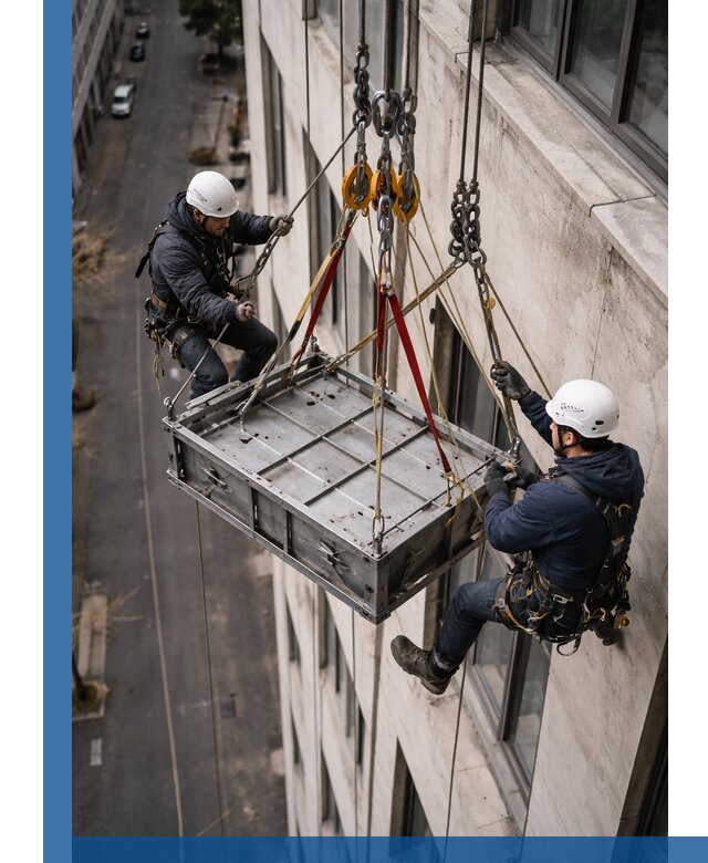 Спуск и подъем грузов по фасаду в Ломоносове для зданий