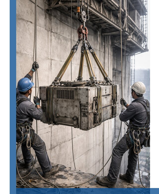 Такелажные работы на высоте, подъем и монтаж грузов в Ломоносове