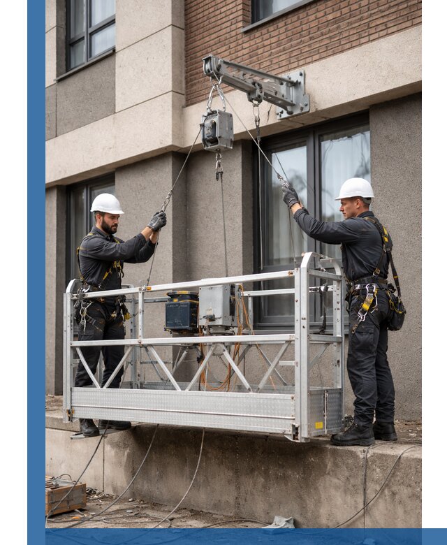 Монтаж и подъем фасадной люльки в Ломоносове с гарантией безопасности