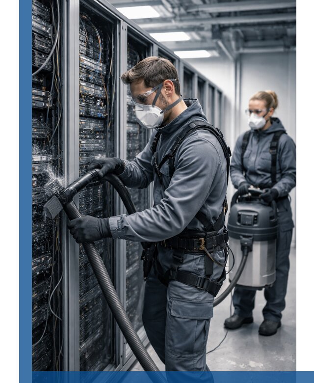 Обеспыливание серверной комнаты в Ломоносове, профессиональная очистка