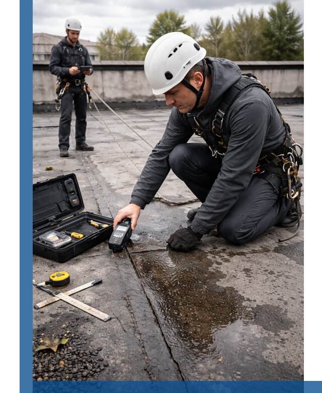 Обследование кровли на протечки и выявление дефектов в Ломоносове