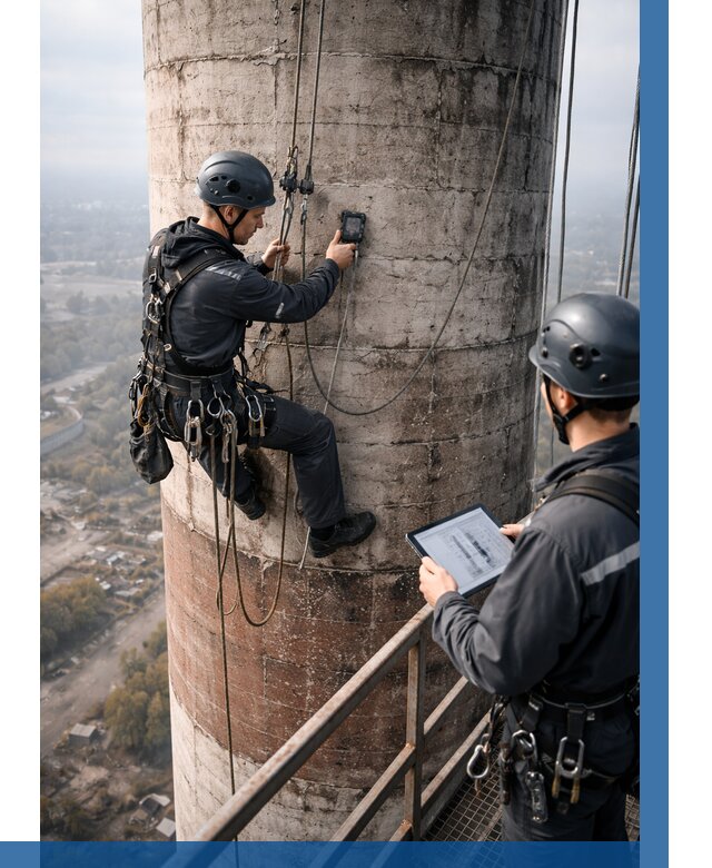 Обследование дымовой трубы в Ломоносове от 8196 р. | ВЫСОТНИК-Лмн