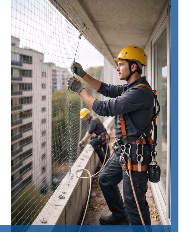 Монтаж сетки от птиц в Ломоносове от 4610 р. | ВЫСОТНИК-Лмн