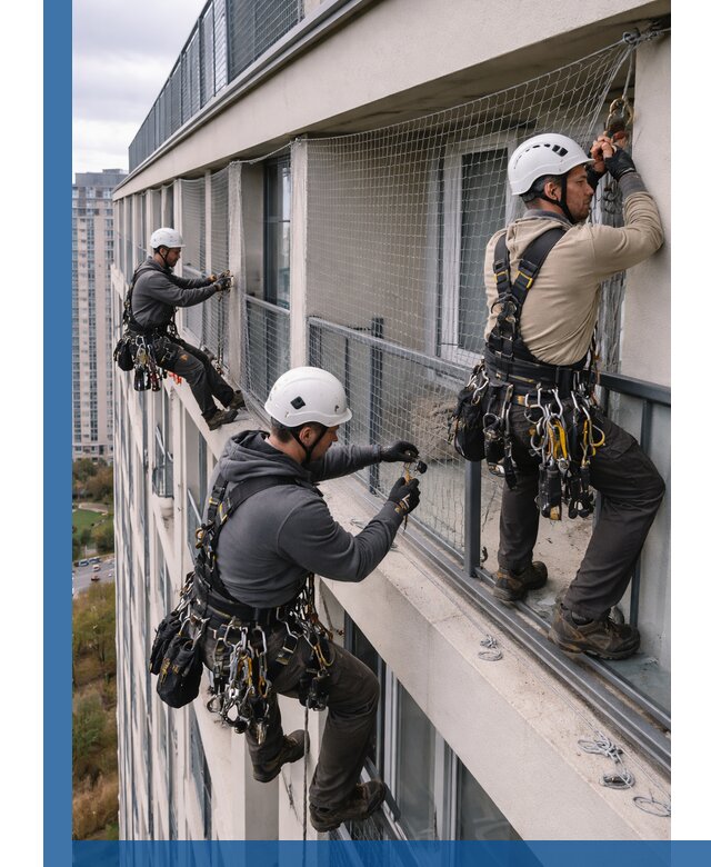 Профессиональный монтаж защитной сетки от птиц в Ломоносове